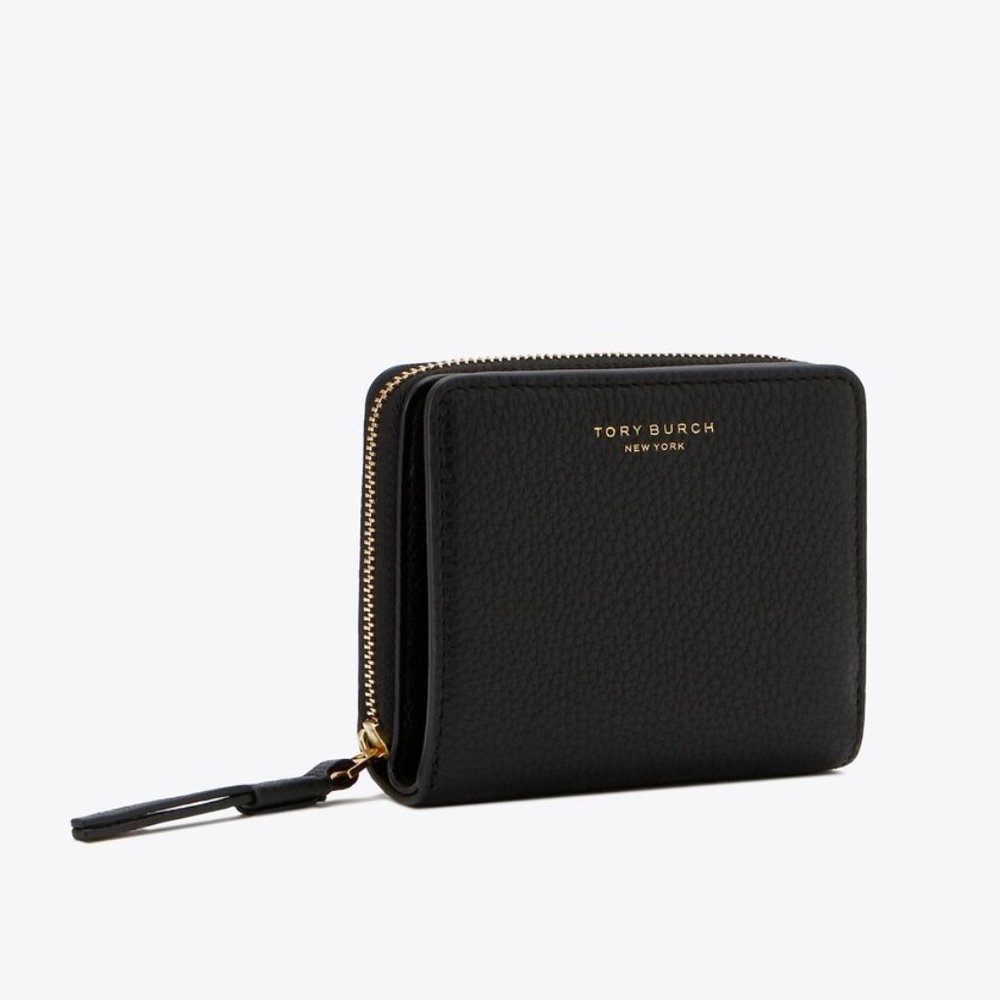 Tory Burch 'Perry' Black Leather Bi-Fold Wallet